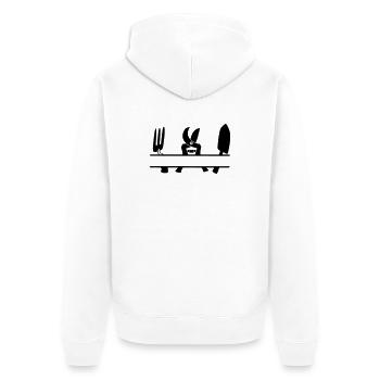 Garden gardener tool text banner - Unisex Premium Organic Zip Hoodie - white - Back - Thijin (182cm)