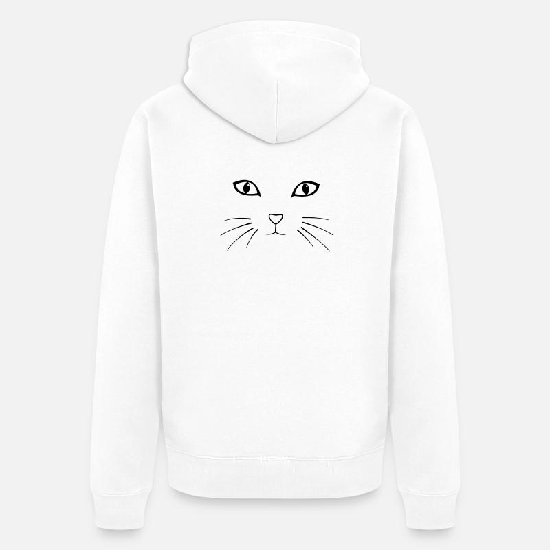 Chat - Veste à capuche bio Premium Unisexe - blanc