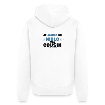 Je Mange Du Niglo Moi Cousin - Veste à capuche bio Premium Unisexe - blanc - Dos - Thijin (182cm)