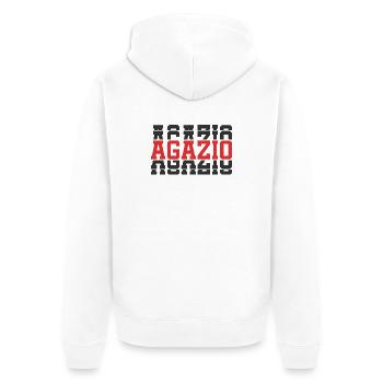 t-shirt Agazio t-shirt idée cadeau texte empilé - Veste à capuche bio Premium Unisexe - blanc - Dos - Thijin (182cm)