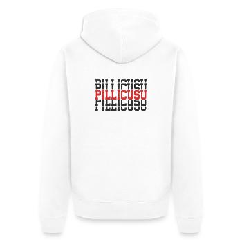 t-shirt pillicusu t-shirt Sicilia stacked text - Unisex Premium Organic Zip Hoodie - white - Back - Thijin (182cm)
