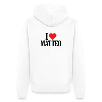 t-shirt I love Matteo T-Shirt Geschenkidee - Unisex Premium Bio Zip Hoodie - Weiß - Hinten - Thijin (182cm)