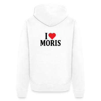 T-Shirt I love Moris T-Shirt Geschenkidee - Unisex Premium Bio Zip Hoodie - Weiß - Hinten - Thijin (182cm)