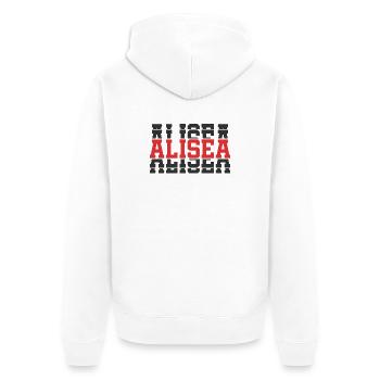 t-shirt Alisea t-shirt gift idea stacked text - Unisex Premium Organic Zip Hoodie - white - Back - Thijin (182cm)