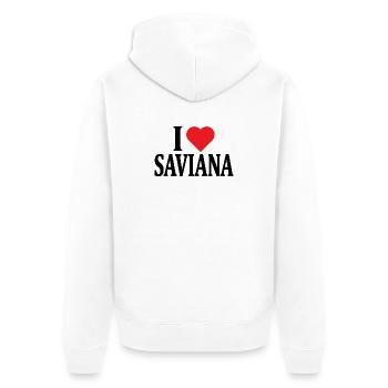 t-shirt I love Saviana t-shirt gift idea - Unisex Premium Organic Zip Hoodie - white - Back - Thijin (182cm)