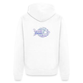 POISSON. POISSON D'AVRIL - Veste à capuche bio Premium Unisexe - blanc - Dos - Thijin (182cm)