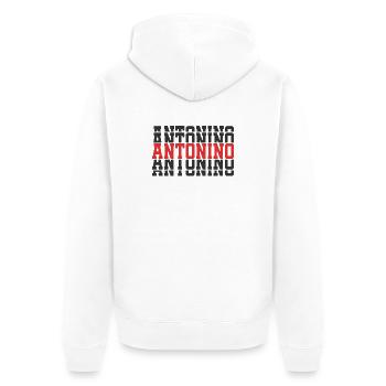 t-shirt Antonino stacked text gift t-shirt - Unisex Premium Organic Zip Hoodie - white - Back - Thijin (182cm)