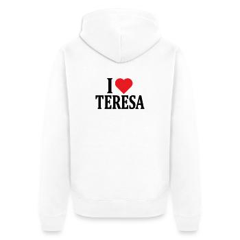 T-Shirt Ich liebe Teresa T-Shirt Geschenkidee - Unisex Premium Bio Zip Hoodie - Weiß - Hinten - Thijin (182cm)