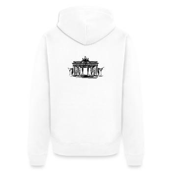 Berlin - Porte de Brandebourg - Veste à capuche bio Premium Unisexe - blanc - Dos - Thijin (182cm)