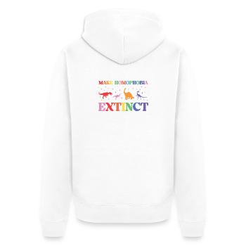 LGBTQ Pride Month - Make Homophobia Extinct - Unisex Premium Organic Zip Hoodie - white - Back - Thijin (182cm)
