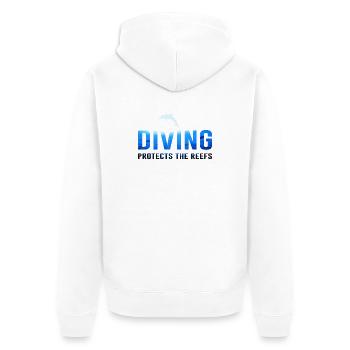 Tauchen Taucher Naturschutz Spruch Delphin - Unisex Premium Bio Zip Hoodie - Weiß - Hinten - Thijin (182cm)
