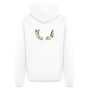Olivenzweige, Marseille handgefertigt - Unisex Premium Bio Zip Hoodie - Weiß - Hinten - Thijin (182cm)