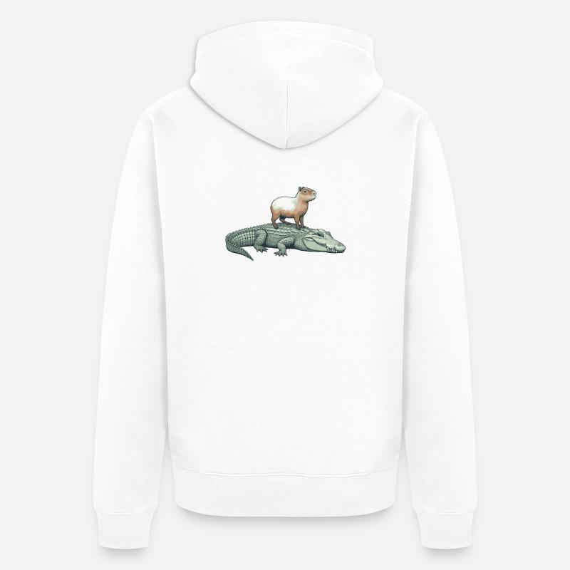 Capy & Croc Dreamteam - Unisex Premium Bio Zip Hoodie - Weiß