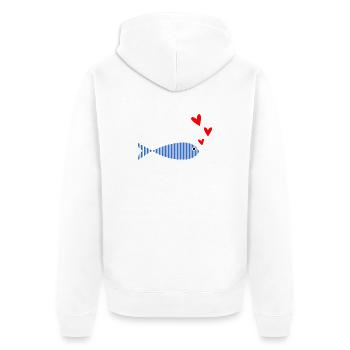 EASTER. FISH. APRIL FOOL. HOLIDAY. SUMMER - Unisex Premium Organic Zip Hoodie - white - Back - Thijin (182cm)