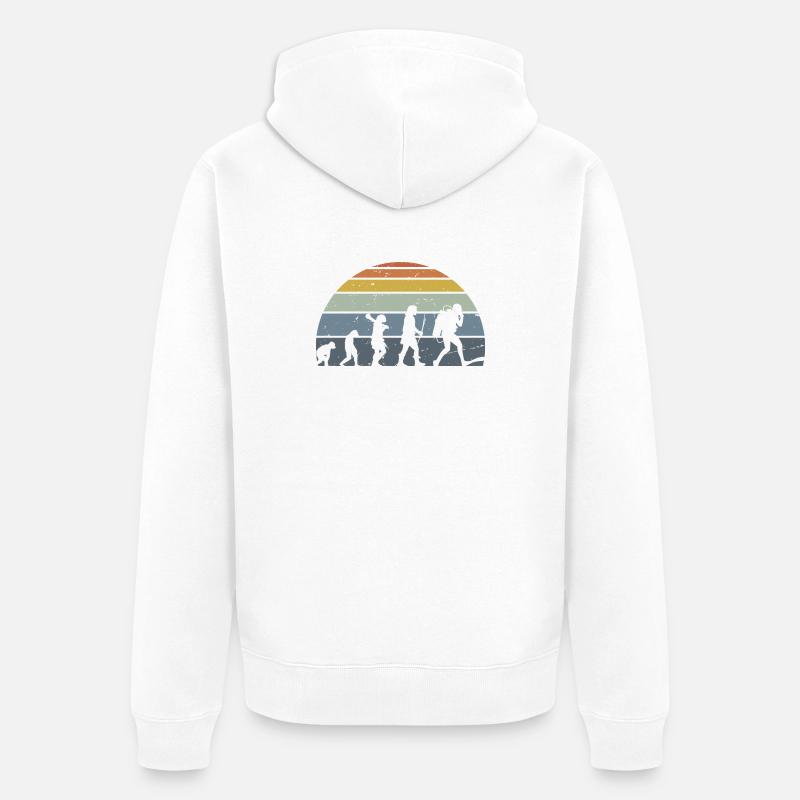 Die Evolution des Silhouettendesigns der Menschheit - Unisex Premium Bio Zip Hoodie - Weiß