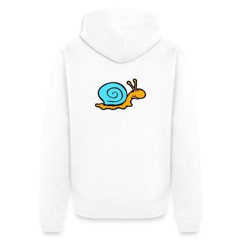 Schneckenhaus Schnecke Nacktschnecke lächelt süß - Unisex Premium Bio Zip Hoodie - Weiß - Hinten - Thijin (182cm)