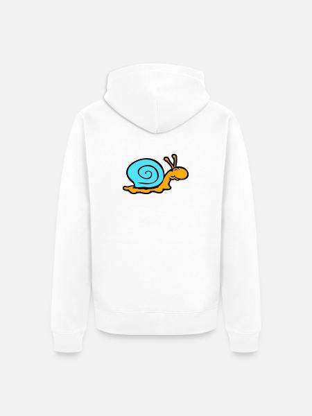 snail shell snail slug smiles sweetly - Unisex Premium Organic Zip Hoodie - white