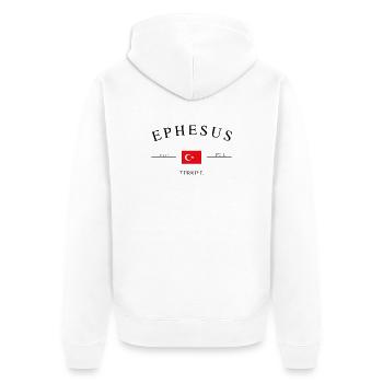 Ephesus Türkiye – Holiday Souvenir &amp; Gift - Unisex Premium Organic Zip Hoodie - white - Back - Thijin (182cm)