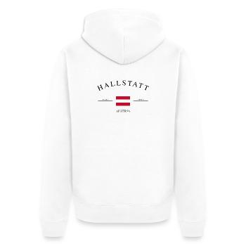 Hallstatt Austria – Holiday Souvenir & Gift - Unisex Premium Organic Zip Hoodie - white - Back - Thijin (182cm)