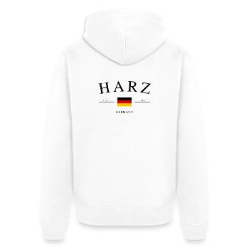 Harz Deutschland – Urlaub Souvenir & Geschenk - Unisex Premium Bio Zip Hoodie - Weiß - Hinten - Thijin (182cm)