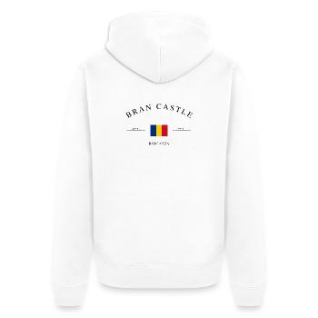 Bran Castle Romania – Holiday Souvenir & Gift - Unisex Premium Organic Zip Hoodie - white - Back - Thijin (182cm)