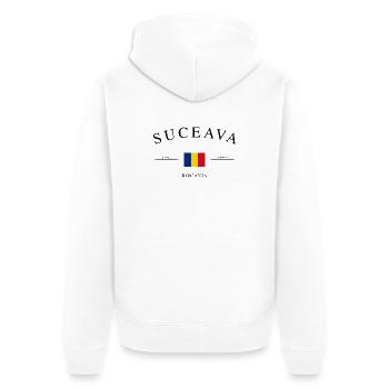 Suceava Romania – Holiday Souvenir & Gift - Unisex Premium Organic Zip Hoodie - white - Back - Thijin (182cm)