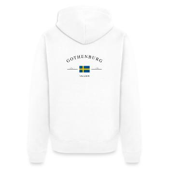 Göteborg, Suède – Souvenir et cadeau de Noël - Veste à capuche bio Premium Unisexe - blanc - Dos - Thijin (182cm)