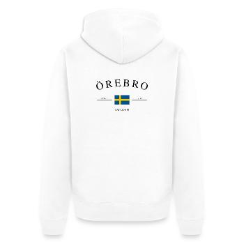Örebro Sweden – Holiday Souvenir & Gift - Unisex Premium Organic Zip Hoodie - white - Back - Thijin (182cm)
