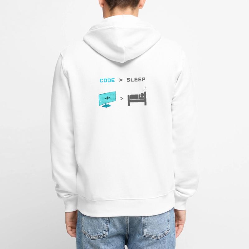 Code vs Sleep: Coder in Sleep Mode Unisex Premium Organic Zip Hoodie