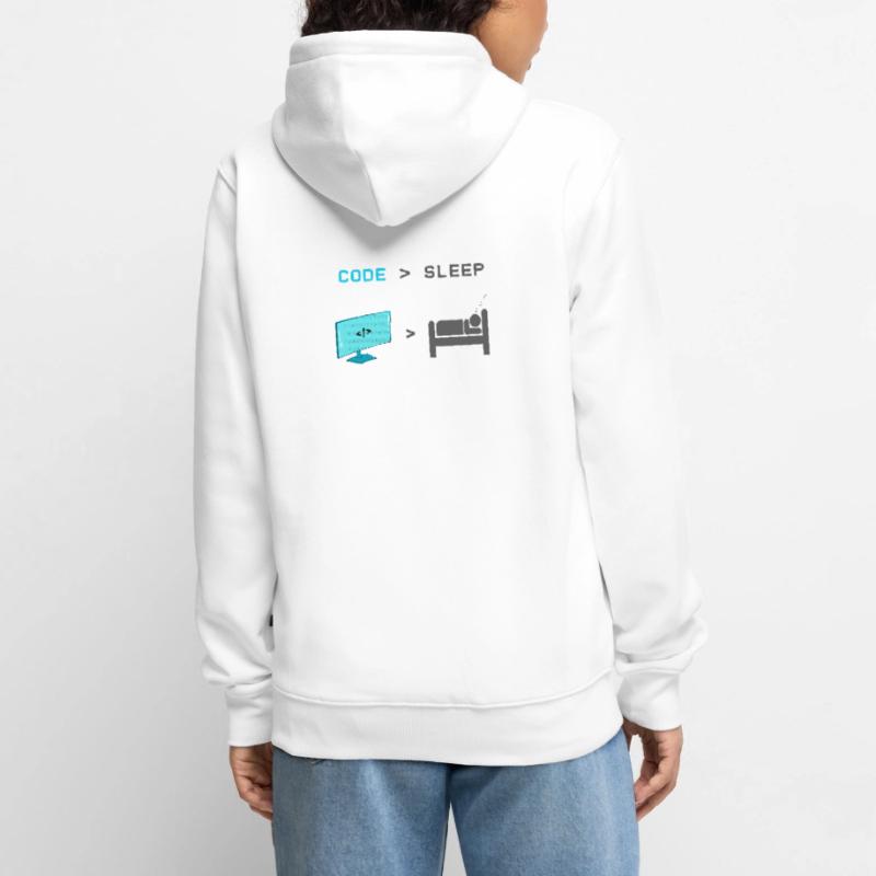 Code vs Sleep: Coder in Sleep Mode Unisex Premium Organic Zip Hoodie