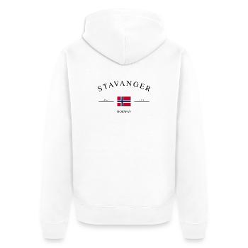 Stavanger Norwegen – Urlaub Souvenir & Geschenk - Unisex Premium Bio Zip Hoodie - Weiß - Hinten - Thijin (182cm)