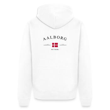 Aalborg Dänemark – Urlaub Souvenir & Geschenk - Unisex Premium Bio Zip Hoodie - Weiß - Hinten - Thijin (182cm)