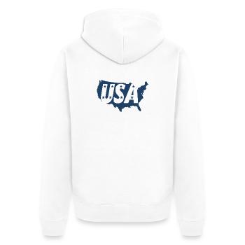 United States Map with Stars - Unisex Premium Organic Zip Hoodie - white - Back - Thijin (182cm)