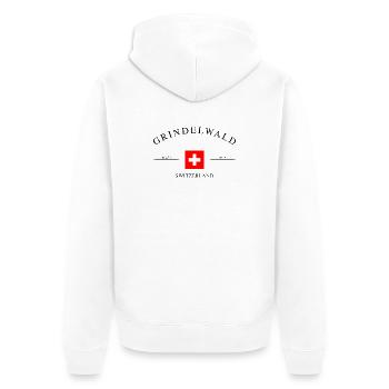 Grindelwald, Suisse – Souvenir et cadeau de Noël - Veste à capuche bio Premium Unisexe - blanc - Dos - Thijin (182cm)