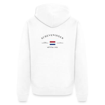 Scheveningen Netherlands Holiday Souvenir Gift - Unisex Premium Organic Zip Hoodie - white - Back - Thijin (182cm)