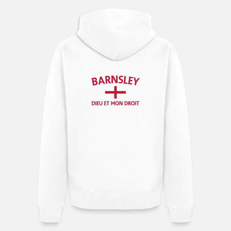 Drapeau Barnsley Devise Design - Veste à capuche bio Premium Unisexe - blanc