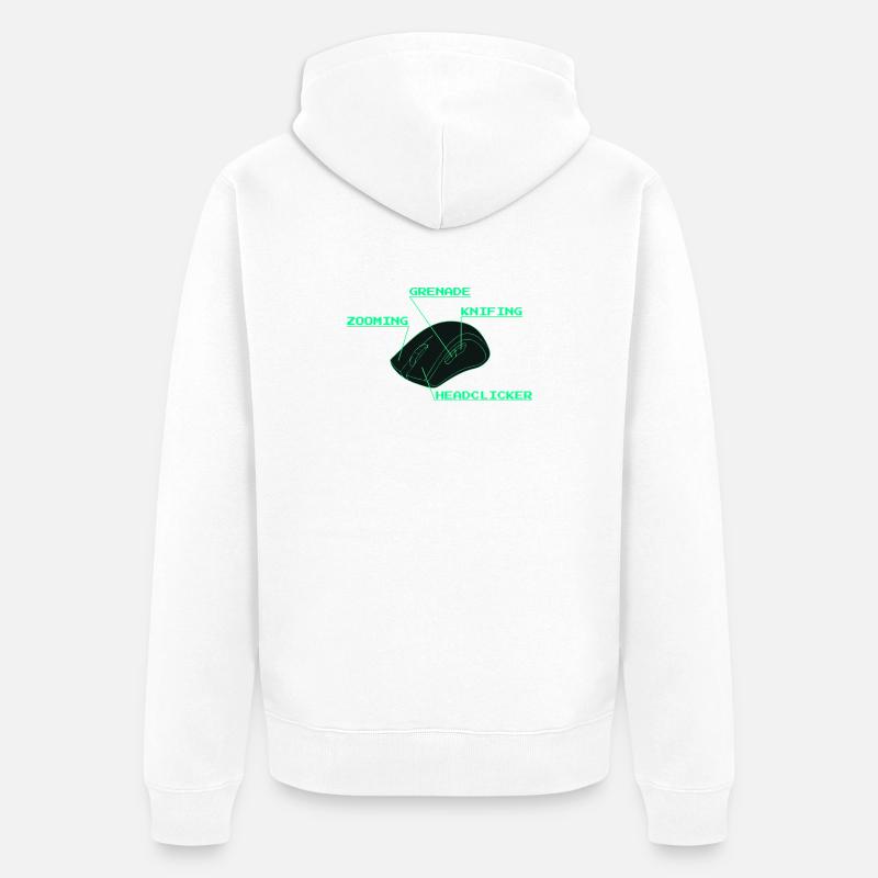 Headclicker Gaming Blueprint Neon Design - Veste à capuche bio Premium Unisexe - blanc