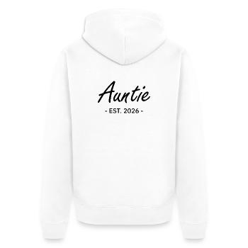Auntie is 2026 - Unisex Premium Organic Zip Hoodie - white - Back - Thijin (182cm)
