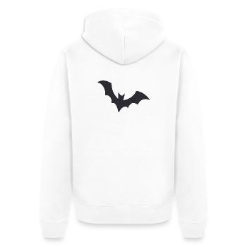 Silhouette chauvesouris nocturne - Veste à capuche bio Premium Unisexe - blanc - Dos - Thijin (182cm)