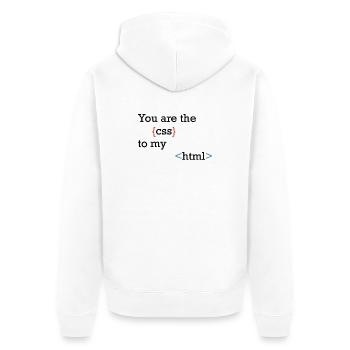 CodeSymbolism Curly and Angle - Unisex Premium Organic Zip Hoodie - white - Back - Thijin (182cm)