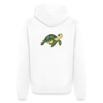 Schildkröten Schildkröten - Unisex Premium Bio Zip Hoodie - Weiß - Hinten - Thijin (182cm)
