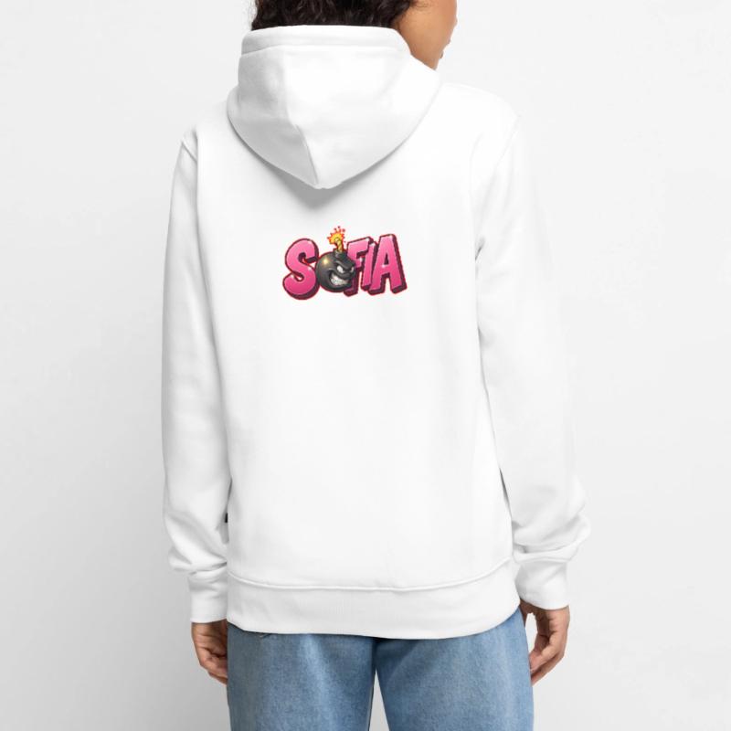 Sofia Graffiti Name Bomb Graffité 3D Veste à capuche bio Premium Unisexe