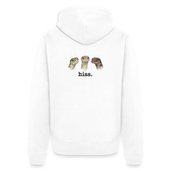 Schlangenzischen Lustiges Schlangenliebhaber Lusti - Unisex Premium Bio Zip Hoodie - Weiß - Hinten - Thijin (182cm)