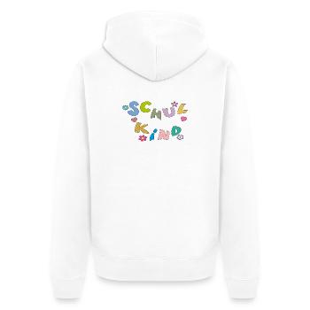 Bunte Schulkind Buchstaben - Unisex Premium Bio Zip Hoodie - Weiß - Hinten - Thijin (182cm)