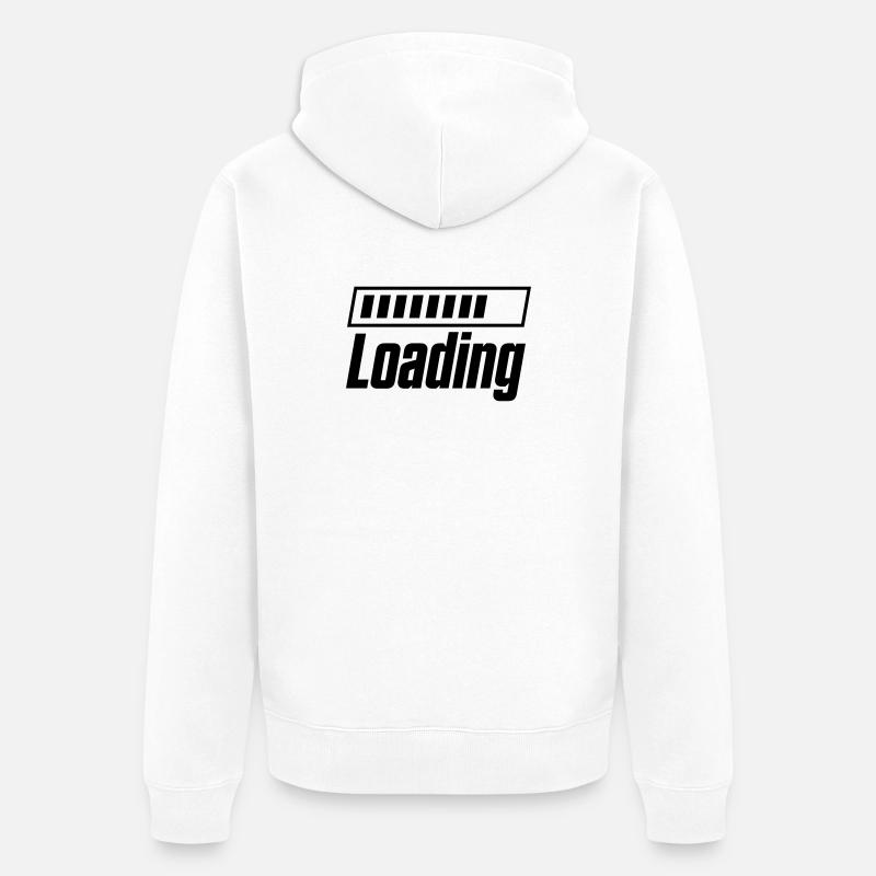 Loading Loading Bar - Unisex Premium Organic Zip Hoodie - white