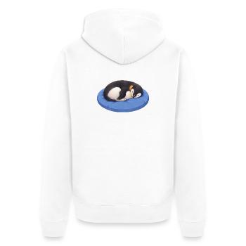 Süßer Cartoon Pinguin Schlafen Kuscheln - Unisex Premium Bio Zip Hoodie - Weiß - Hinten - Thijin (182cm)
