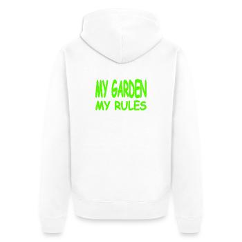 Garten - Unisex Premium Bio Zip Hoodie - Weiß - Hinten - Thijin (182cm)