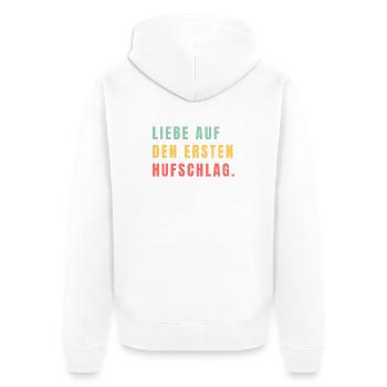 Love at first hoof beat - Unisex Premium Organic Zip Hoodie - white - Back - Thijin (182cm)