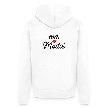 Mein Herz - Unisex Premium Bio Zip Hoodie - Weiß - Hinten - Thijin (182cm)