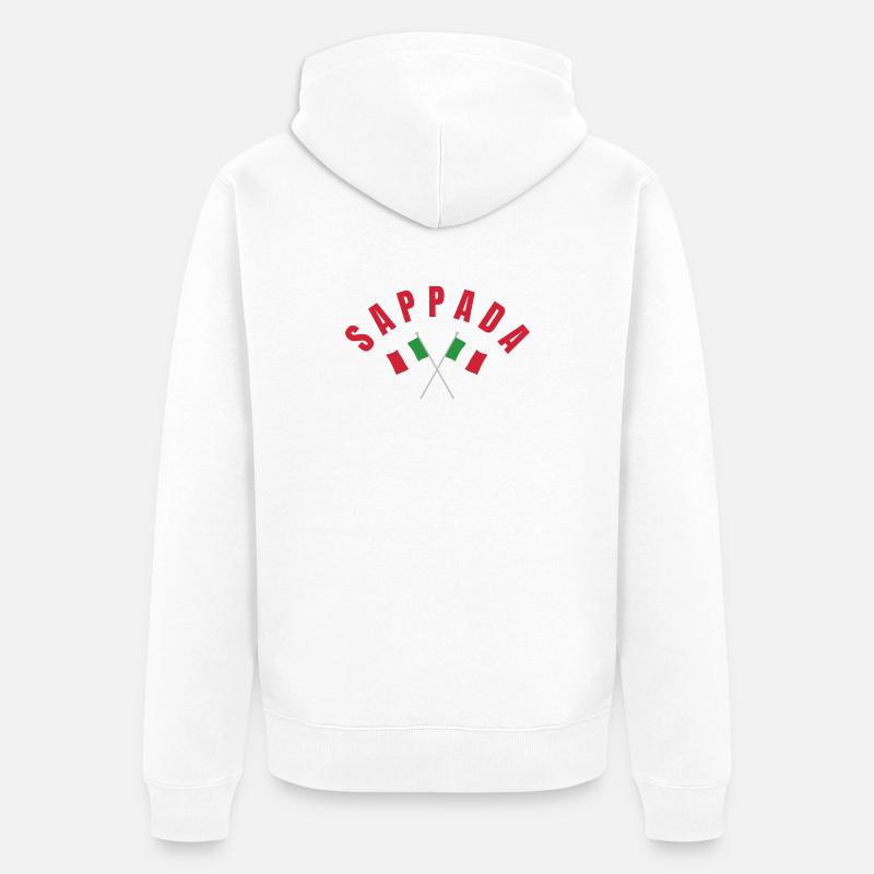 Drapeaux italiens de Sappada - Veste à capuche bio Premium Unisexe - blanc